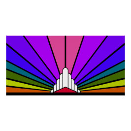 Pôster Arte deco arco-íris