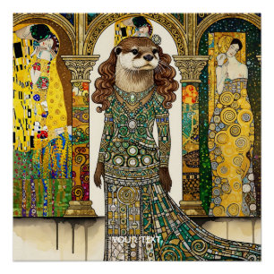 Pôster Arte Deco Fantasia de Lontra Fofa