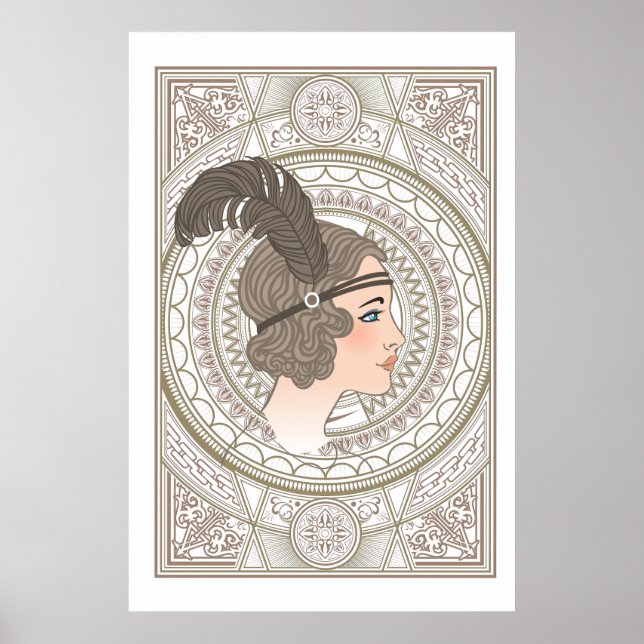 Poster Arte Deco Flapper Vintage (Frente)