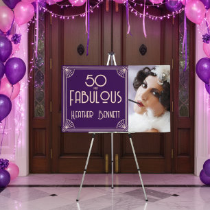 Poster Arte Deco Moderno 50 e Aniversário Fabuloso