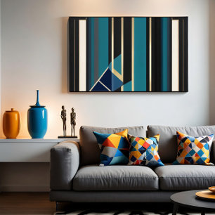 Poster Arte Deco Moderno Linhas Verticais Abstratas