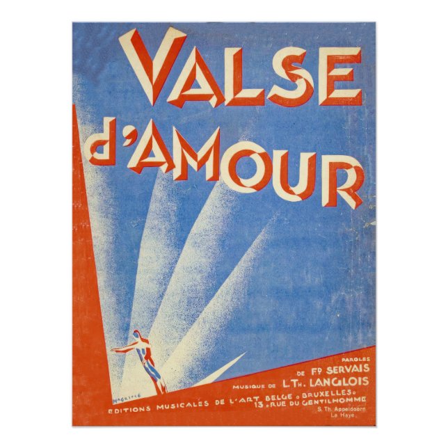 Pôster Arte Deco mostra música na 1920 (Frente)