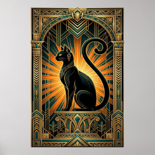 Poster Arte Deco Renascimento Egípcio Arte de Parede Bast