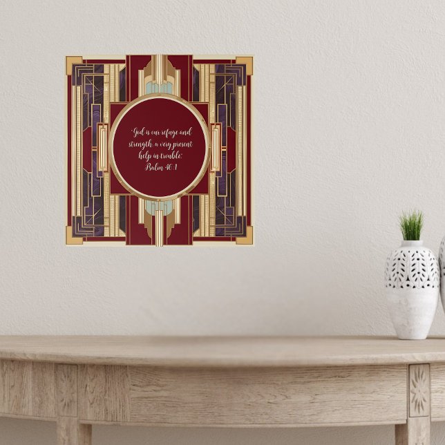 Poster Arte Deco Versículo da Bíblia Personalizável para  (Criador carregado)
