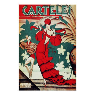 Pôster Arte Deco Vintage - Cartazes - Dançarina Caribenha