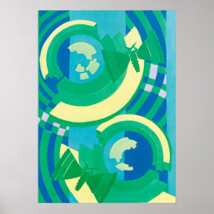 Pôster Arte Deco Vintage Jazz Pochoir Jardim Borboletas