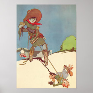 Poster Arte Deco Vintage - Para Todos - Cowgirl laçando