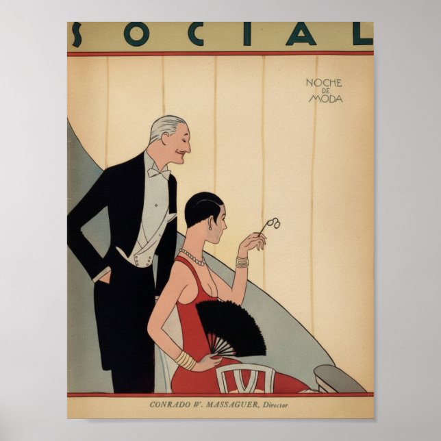 Poster Arte Deco Vintage - Social - Na Ópera (Frente)
