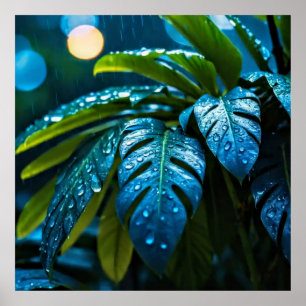 Poster Arte Decorativa - Chuva Cai Nas Folhas #1