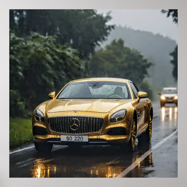 Poster Arte Decorativa - Conduzir Na Chuva #2 (Frente)