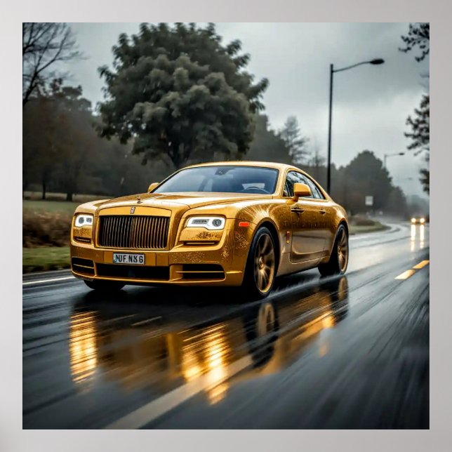 Poster Arte Decorativa - Conduzir Na Chuva #3 (Frente)