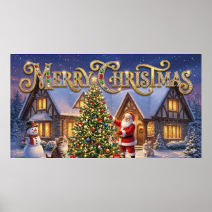 Poster Arte Decorativa de Natal com Papai Noel #1