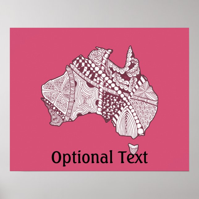 Pôster Arte Decorativa do Mapa da Austrália (Frente)