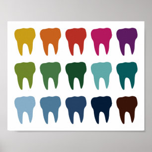 Poster Arte dental do dente do dentista colorido do