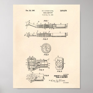 Poster Arte dental Peper velho da patente de Handpiece