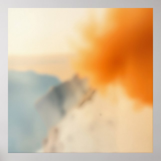 Poster Arte Difuso Neutro Quente Abstrato (Frente)