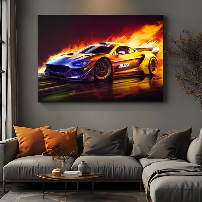 Poster Arte Digital de Carro de Corrida Fogueira (Criador carregado)