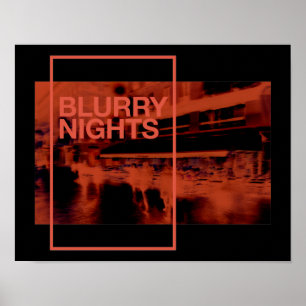 Poster Arte digital de cor vermelha: Noites indefinidas