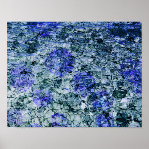 Poster Arte digital de fundo abstrato em aquarela azul