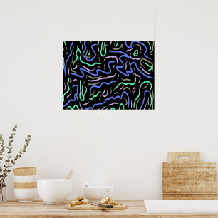 Poster Arte Digital Funky Abstrato
