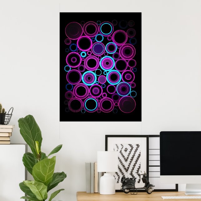 Poster Arte Digital Matrix Synthwave Elétrico Hipnótico (Escritório em casa)