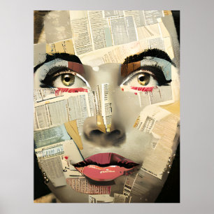 Poster Arte Digital Única   Senhora Bonita Abstrata