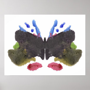 Pôster Arte divertida de teste de Rorschach Inkblot