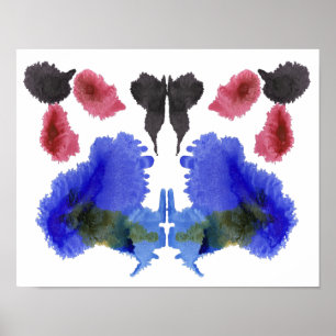 Poster Arte divertida de teste de Rorschach Inkblot