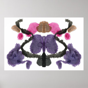 Poster Arte divertida de teste de Rorschach Inkblot