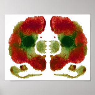 Pôster Arte divertida do teste de Inkblot Rorschach