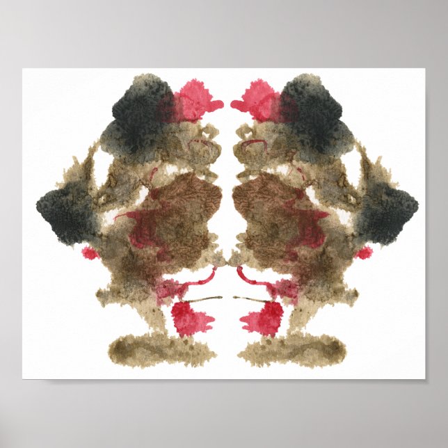 Poster Arte divertida do teste de Inkblot Rorschach (Frente)