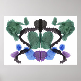 Pôster Arte divertida do teste de Inkblot Rorschach