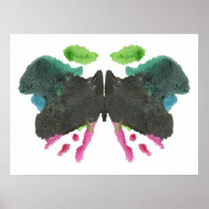 Pôster Arte divertida do teste de Inkblot Rorschach