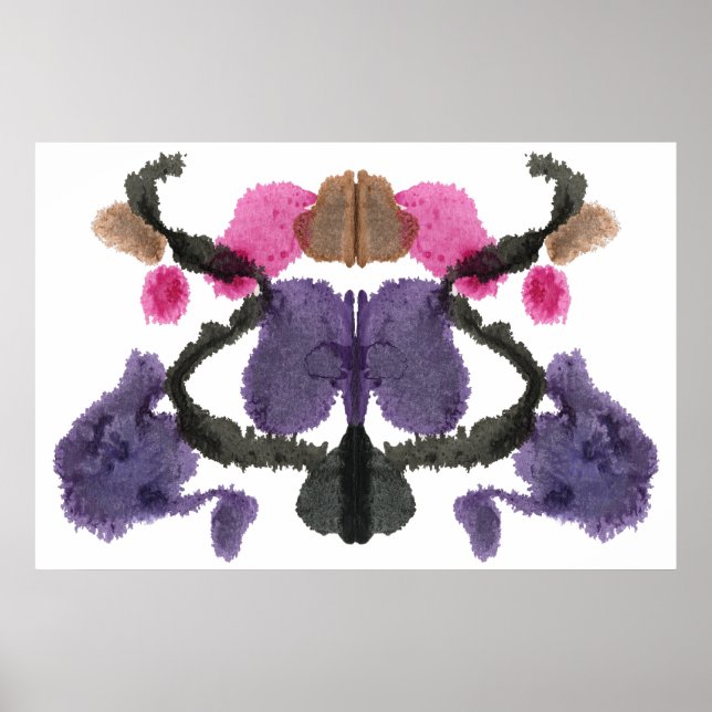 Poster Arte divertida do teste de Inkblot Rorschach (Frente)