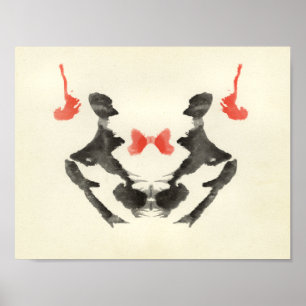Pôster Arte divertida do teste de Inkblot Rorschach