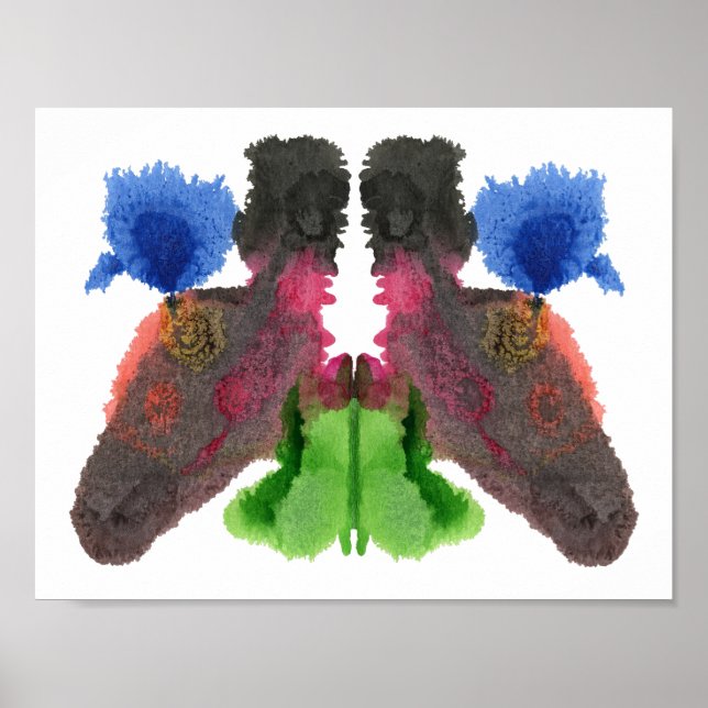 Pôster Arte divertida do teste de Inkblot Rorschach (Frente)