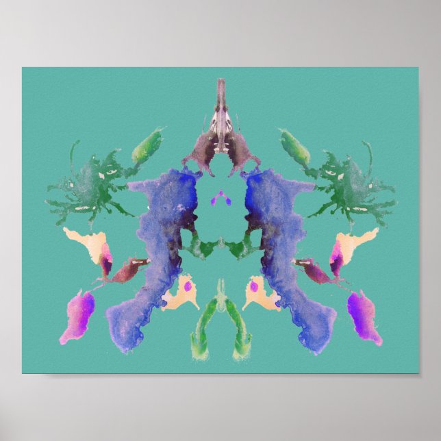 Poster Arte divertida do teste de Inkblot Rorschach (Frente)
