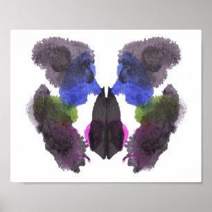 Pôster Arte divertida do teste de Inkblot Rorschach