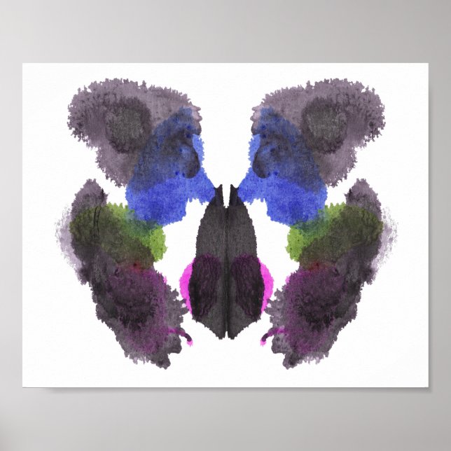 Pôster Arte divertida do teste de Inkblot Rorschach (Frente)