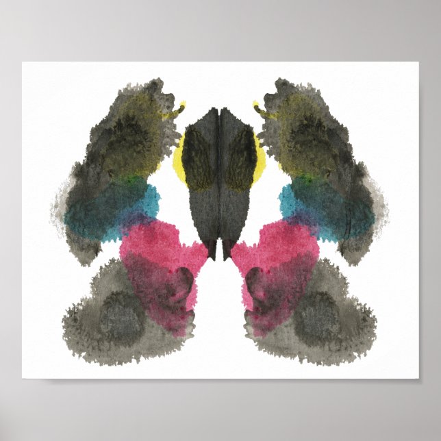 Poster Arte divertida do teste de Inkblot Rorschach (Frente)
