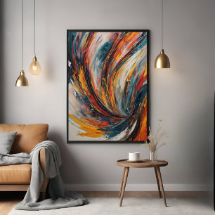 Pôster Arte do Abstrato de Expressão Dinâmica