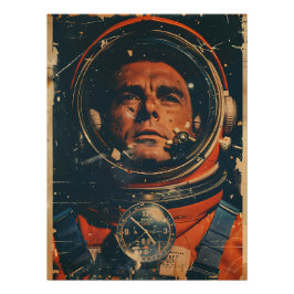 Pôster Arte do Adventurador de Espaço Retroativo