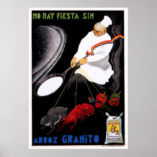 Pôster Arte do anúncio da comida do vintage de Arroz