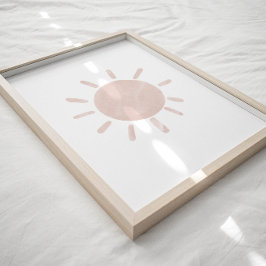 Poster Arte do boho solar neutro em aquarelas