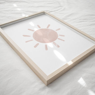 Poster Arte do boho solar neutro em aquarelas