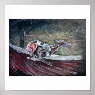 Poster arte do cão do galgo