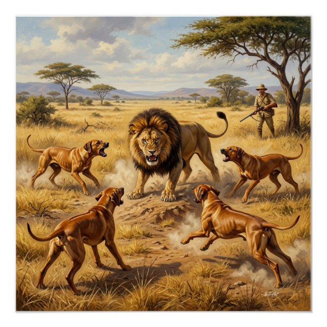 Pôster Arte do Cão Leão Rhodesian Ridgeback (Frente)