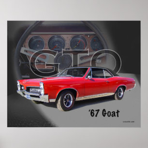 Pôster Arte do carro do músculo da" cabra" de 1967 GTO