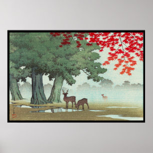 Pôster Arte do cenário do hanga da canela de Hasui Kawas