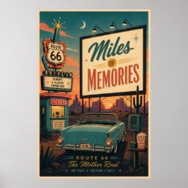 Poster Arte do Centenário do Drive In da Rota 66 Memórias